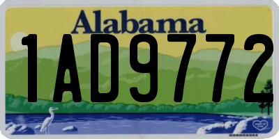 AL license plate 1AD9772