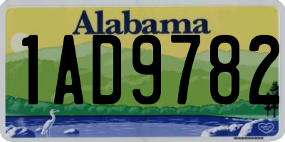 AL license plate 1AD9782