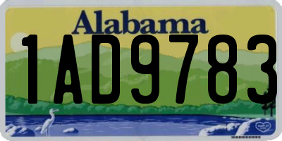 AL license plate 1AD9783