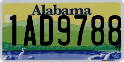 AL license plate 1AD9788