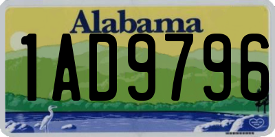 AL license plate 1AD9796