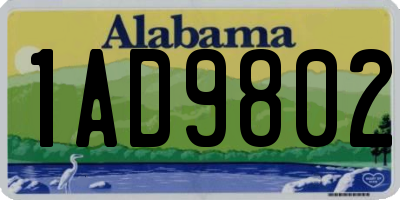 AL license plate 1AD9802