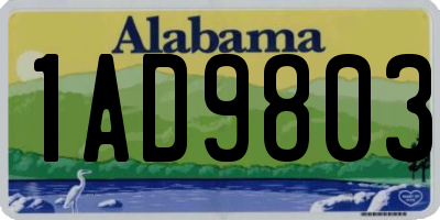 AL license plate 1AD9803