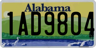 AL license plate 1AD9804