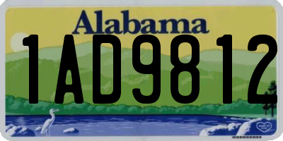 AL license plate 1AD9812