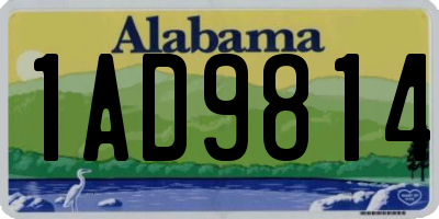 AL license plate 1AD9814