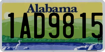 AL license plate 1AD9815