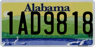 AL license plate 1AD9818
