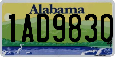 AL license plate 1AD9830