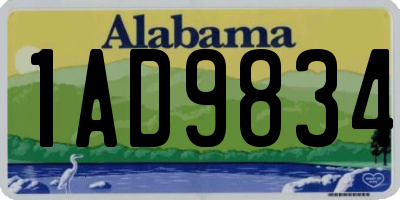 AL license plate 1AD9834