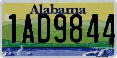 AL license plate 1AD9844