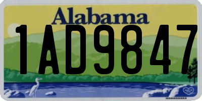 AL license plate 1AD9847