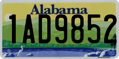 AL license plate 1AD9852