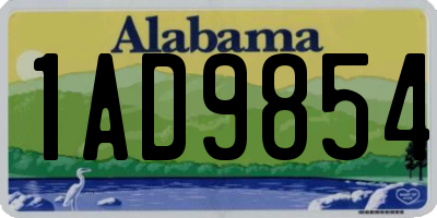 AL license plate 1AD9854