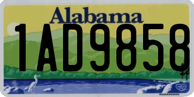 AL license plate 1AD9858
