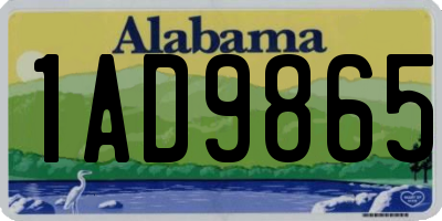 AL license plate 1AD9865