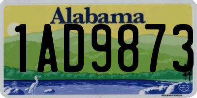 AL license plate 1AD9873
