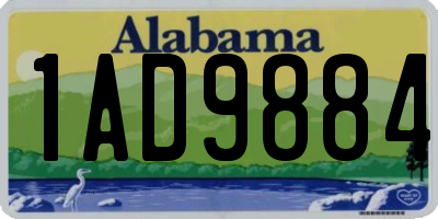 AL license plate 1AD9884