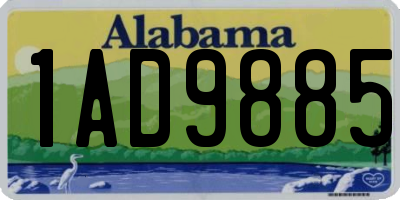 AL license plate 1AD9885