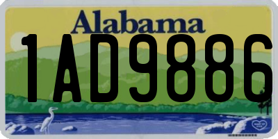 AL license plate 1AD9886