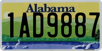 AL license plate 1AD9887