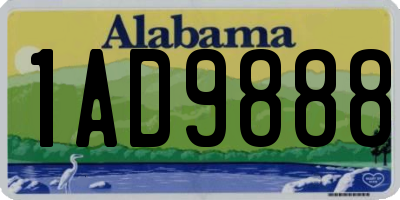AL license plate 1AD9888