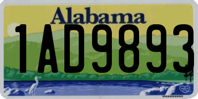 AL license plate 1AD9893
