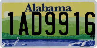AL license plate 1AD9916