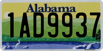 AL license plate 1AD9937