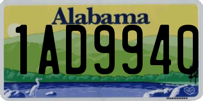 AL license plate 1AD9940