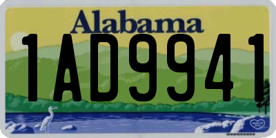 AL license plate 1AD9941