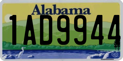 AL license plate 1AD9944