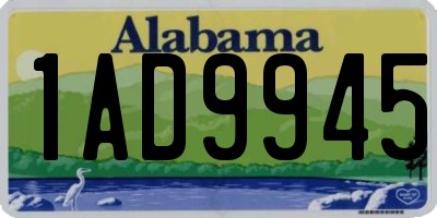 AL license plate 1AD9945