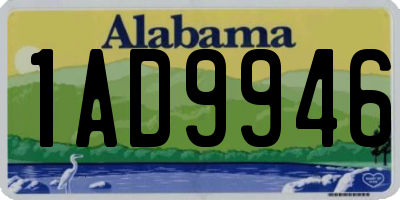 AL license plate 1AD9946