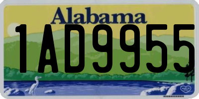 AL license plate 1AD9955