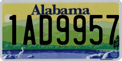 AL license plate 1AD9957