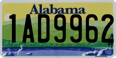 AL license plate 1AD9962