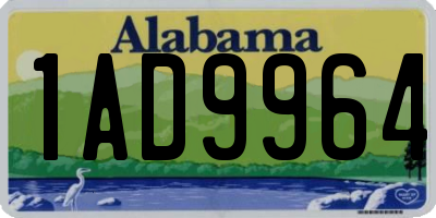 AL license plate 1AD9964