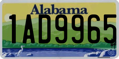 AL license plate 1AD9965