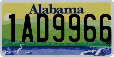AL license plate 1AD9966