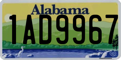 AL license plate 1AD9967
