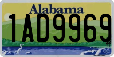 AL license plate 1AD9969