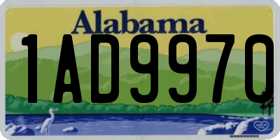 AL license plate 1AD9970
