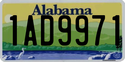 AL license plate 1AD9971