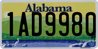 AL license plate 1AD9980