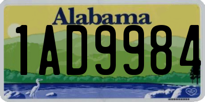 AL license plate 1AD9984