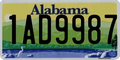 AL license plate 1AD9987
