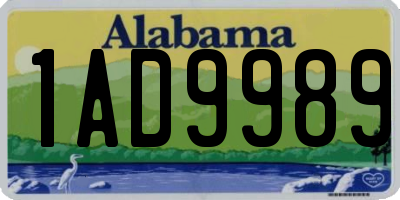 AL license plate 1AD9989