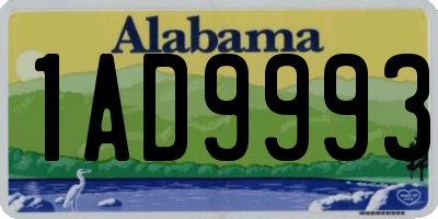 AL license plate 1AD9993