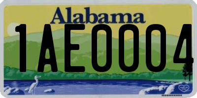 AL license plate 1AE0004